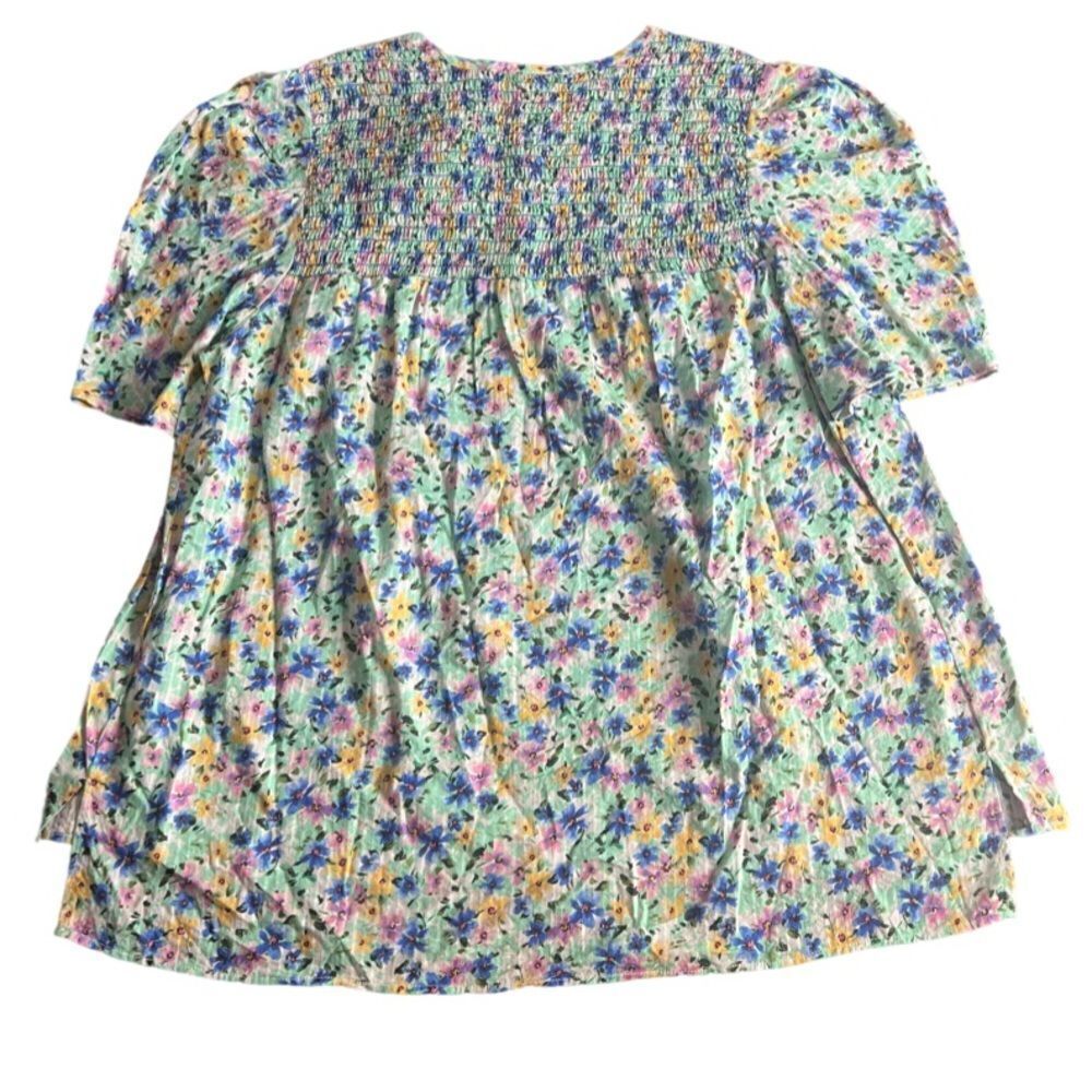 Shoshanna Kira Top in Spring Green Multi Floral with Smocking, Size Small. NWT! - Picture 12 of 16